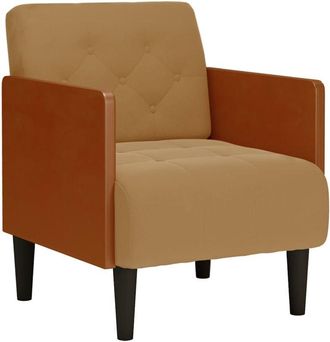 vidaXL Vidaxl - Sillón con reposabrazos de terciopelo marrón 55 cm