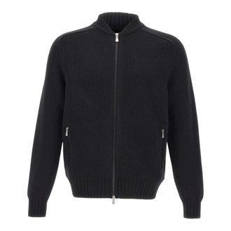 Gran Sasso Truien & Vesten, Heren, Zwart, L, Wol, Cardigan met dubbele rits