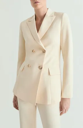 Scalpers Plain Double-breasted Blazer in Lightyellow at Nordstrom, Size X-Large