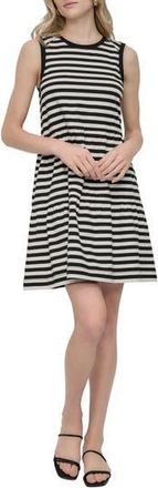DKNY Jersey Tank Dress in Black/Ivory at Nordstrom Rack, Size X-Small
