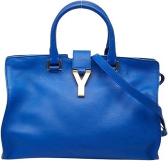 Saint Laurent Pre-owned Handbags, female, Blue, Size: ONE SIZE Pre-owned Vintage Leather Handbag
