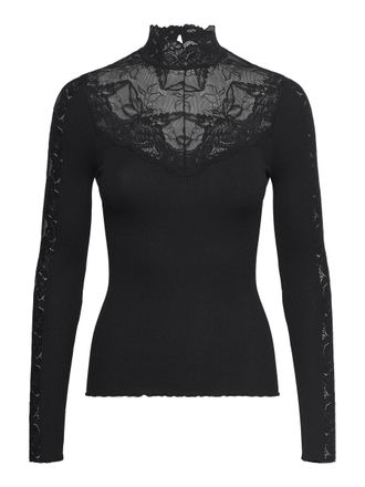 Rosemunde Langarmshirt ROSEMUNDE Beatha silk shirt, Damen, Gr. S, schwarz, Web, Obermaterial: 55% Seide, 45% Baumwolle, unifarben, figurbetont h&uuml;ftlang, ohne Au