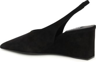 Alaia Womens Pumps Cube Wedge Slingback Black Goatskin (hircus Goatskin) High Heel Shoes