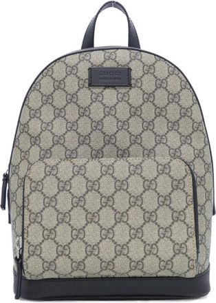 Gucci Beige Black Gg Supreme Backpack (Pre-Owned)