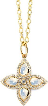 Syna Clover Pendant in Moon Quartz at Nordstrom, Size Medium