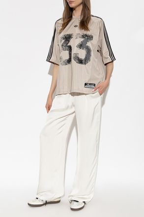 adidas T-shirt With Print, Womens, Beige