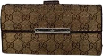 Gucci Pre-owned Wallets, female, Brown, Size: ONE SIZE Pre-owned Leather Wallet