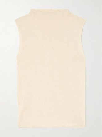 The Elder Statesman Canotta In Cashmere - Bianco sporco