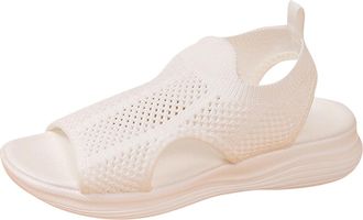 Generic KUIH Arch Support Sandals for Women UK, Orthopedic Wide Fit Sandals Women, Wedge Heel Slingback Sandal Slip on Summer Shoes Casual Beach Comfy Memory 