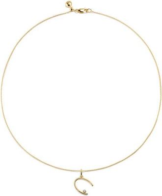Monica Vinader Diamond Initial Pendant Necklace in 18K Gold Vermeil C at Nordstrom