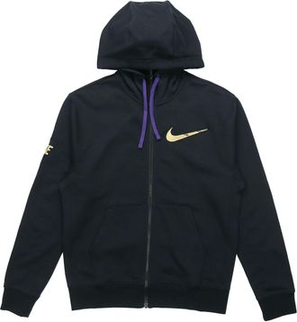 Nike Zipper Cardigan Casual Sports Fleece Lined Hooded Jacket Black CU8094-010