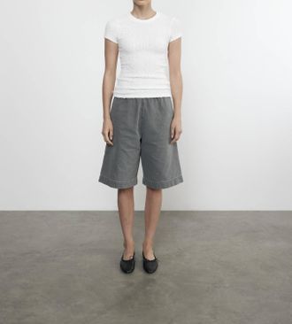 Enza Costa Puckered Cap Sleeve Top In Undyed