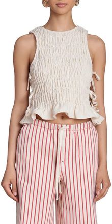 Avec Les Filles Smock Linen Blend Top in Oatmeal at Nordstrom, Size X-Large