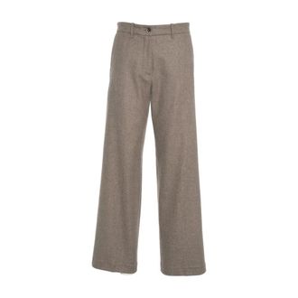 Nine In The Morning Wide Trousers, female, Brown, Size: W31 Elegant Wide-Leg Marrone Trousers