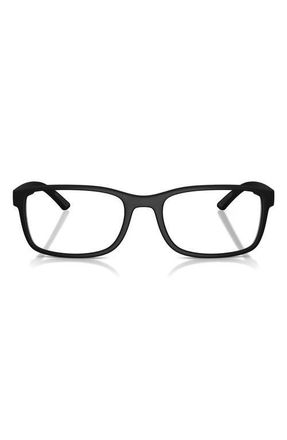 Prada 55mm Pillow Optical Glasses in Black Rubber at Nordstrom