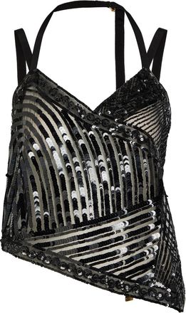 Pucci Sequin-embellished Tulle top - Black - 44 (UK12 / M)