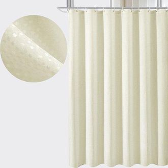 OEM Cortina De Ducha 180 X 180 Cm, Confeccionada Suave Tejido Poli&eacute;ster, Resistente Moho Hongos, Lavable M&aacute;quina, Color Suave Elegante, Color Beige