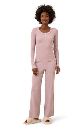 Pact Dream Rib Wide Leg Lounge Pant Made with Organic Cotton in Lavender Haze at Nordstrom, Size X-Large