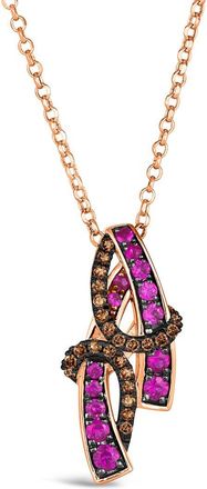 Le Vian 14K Rose Gold 0.61 Ct. Tw. Diamond & Pink Sapphire Pendant