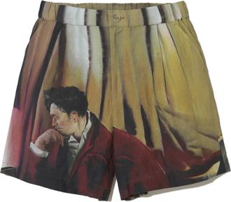 Undercover elasticated printed shorts - Neutrals