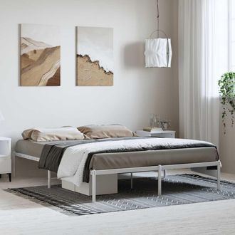 vidaXL Estructura De Cama Sin Colch&oacute;n Metal Blanco 150x200 Cm Vidaxl