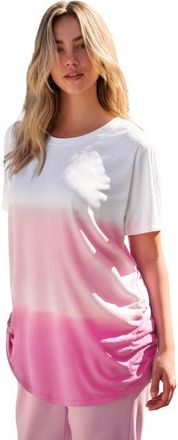 Roaman's Plus Size Ombre Scoop Neck Tee in Vintage Rose Ombre at Nordstrom, Size 20