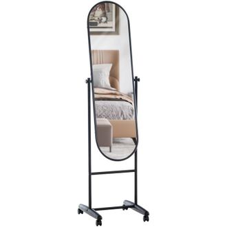 Clp Espejo De Pie Nane Oval Negro