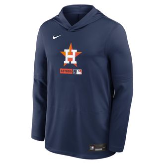 Nike Houston Astros Authentic Collection Nike Mens Dri-FIT MLB Long-Sleeve Hooded Top in Blue | 03B944BHUS-S9Q