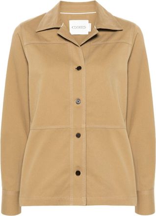 Closed panelled twill shirt jacket - women - Cotton - S - Neutrals
