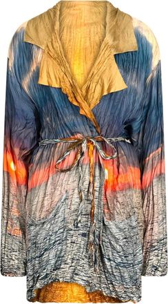 Roberto Cavalli distressed oversized jacket - Blue