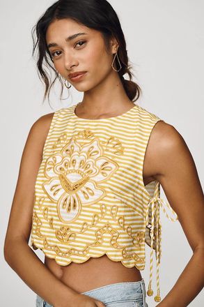 Farm Rio Richilieur Embroidered Tank Top