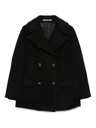 Tagliatore double-breasted coat - women - Mohair/Virgin Wool - 44 - Black