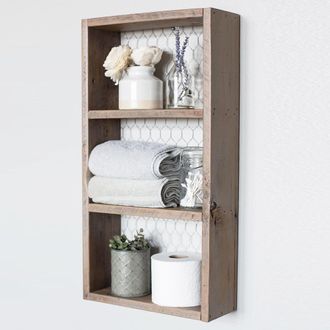 Dmora Estante Torraca, 2 Niveles, Hecho A Mano, Madera De Abeto, Acabado Natural, 30x9x60h Cm Marr&oacute;n Natural