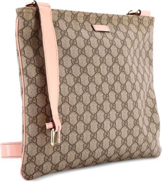 Gucci Flat Messenger Bag GG Canvas Medium crossbody bag - Neutrals