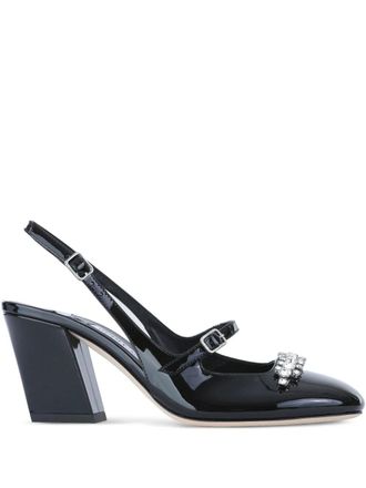 Jimmy Choo London 85mm Belinda crystal-embellished slingback pumps - Black