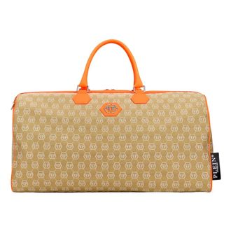 Philipp Plein Weekendtas Jacquard Monogram - Heren - Weekendtassen - Beige - ONE Size - Leer - Tassen