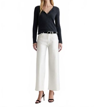 AG - Adriano Goldschmied Saige Wide Leg Crop Jean In Silver Glow