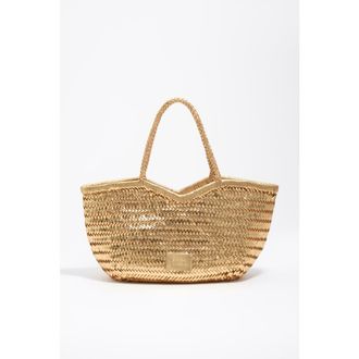 Bimba & Lola Braided Leather Shopper Bag in Gold at Nordstrom