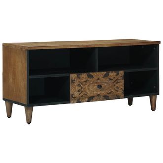 vidaXL Mueble De Tv Marr&oacute;n 100 X 33,5 X 46 Cm Madera De Mango Maciza Vidaxl