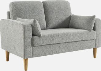 Sweeek Sof&aacute; De Madera De Hevea Y Tela Chenilla, 2 Plazas