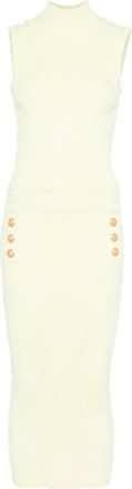 Balmain Abito midi in maglia - Giallo