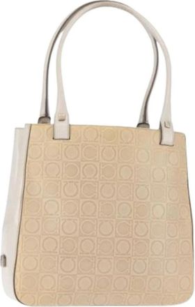 Ferragamo Pre-owned Tote Bag - Dames - Vintage Shopper - Beige - ONE Size - Leer - Vintage