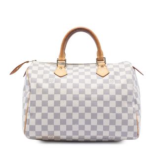 Louis Vuitton Pre-owned Womens Damier Azur Speedy 30 - White Textile - One Size