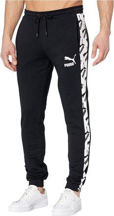 Puma Mens JogPant T7 Adult Cuffed Sweatpant Black Taped Logo Black 597317 01 New (as8, Alpha, m, Slim, Regular)