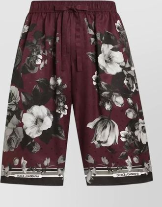 Dolce & Gabbana shorts vanity twill peony foliage print