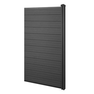 Hhg Hhg - Nunca Usado] Wpc Pantalla De Privacidad Sarthe, Valla Cortavientos, Wpc Poste, Elemento De Extensi&oacute;n Estrecha, 0,98m Antracita