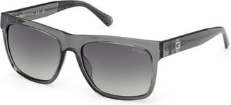 Guess Vierkante Zonnebril - Heren - Zonnebrillen - Grijs - 57 MM - Accessoires