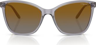 Vogue Eyewear 56mm Polarized Butterfly Sunglasses in Transparent Grey at Nordstrom