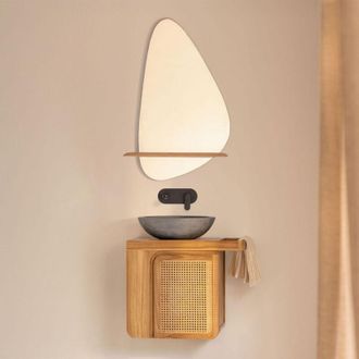 Sklum Conjunto De Mueble De Ba&ntilde;o Suspendido En Madera De Teca Georgy Sklum