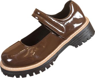Generic Brown Female Casual Shoes with Frosted Round Toe and Side Zipper Thick Heel Thick Sole Mid-Heel Construction Suitable for Outdoor Use and Fashion Forw
